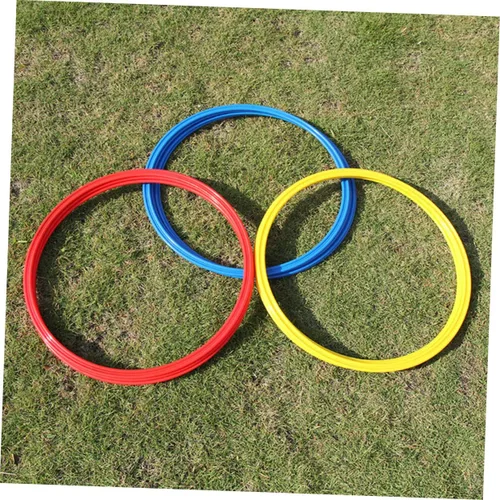 Miniatura 3 de BESPORTBLE Juego de pies 9 anillos de agilidad de fútbol en círculos de entrenamiento amarillo, rojo y azul