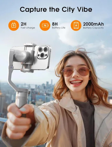 Miniatura 3 de hohem iSteady XE - Estabilizador de cardán para teléfono inteligente, cardán de teléfono de 3 ejes 2023, estabilizador plegable ultraligero