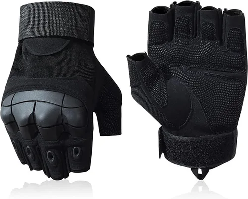 Guantes de exterior sin dedos para hombre, guantes de conducción, senderismo, ciclismo y motocicleta