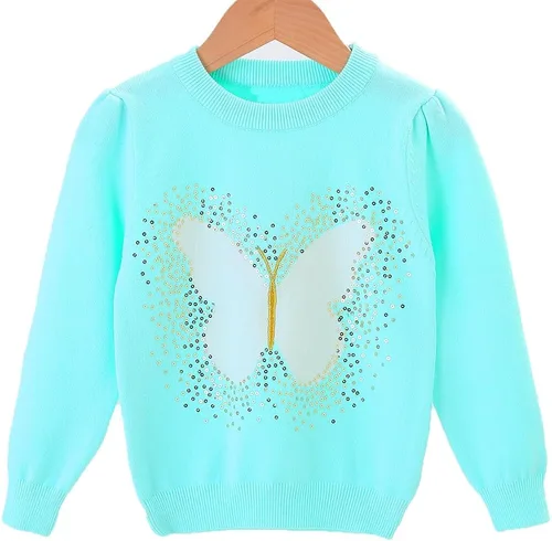 Miniatura 2 de Peacolate Conjunto de ropa de suéter arcoíris y jeans bordados de fresa de 18M a 5Y para niñas pequeñas