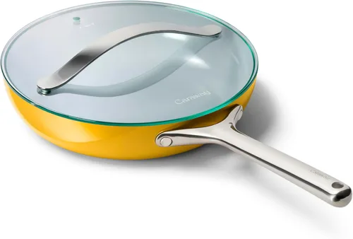 Miniatura 30 de Caraway Dúo de Sartenes de Cerámica con Tapas de Vidrio - Sartenes Antiadherentes (10.5" y 8") - No Tóxico, Libre de PTFE y PFOA - Apto para Horno