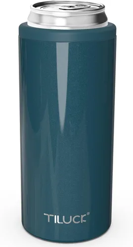 Miniatura 37 de TILUCK Enfriador de Latas Delgadas para Cerveza Delgada y Seltzer Duro, Acero Inoxidable, Acero Inoxidable Aislado de Doble Pared para Latas Cactus
