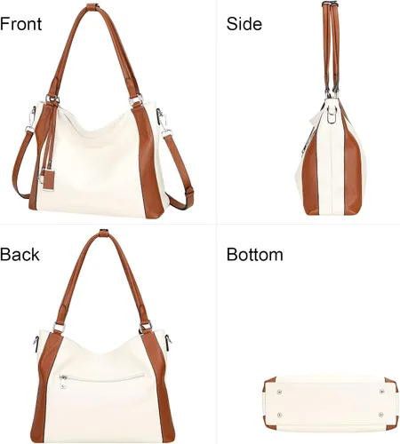 Miniatura 5 de Over Earth Bolsos de cuero suave para mujer, bolso de hombro tipo hobo grande
