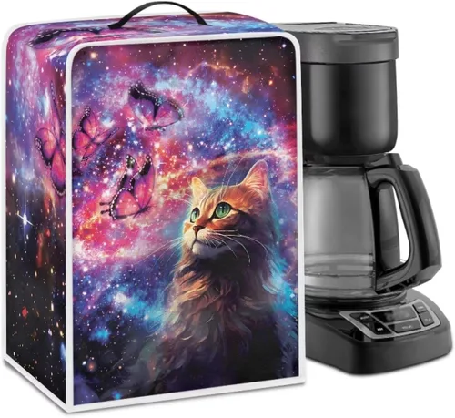 Miniatura 17 de Cubiertas para máquina de café con mango superior, resistentes a las manchas, para mezclador, compatible con la mayoría de cafeteras