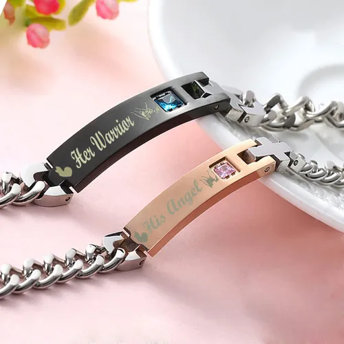 Miniatura 17 de Regalo para enamorado, para él y ella, pulseras grabadas personalizadas para parejas, para mujeres y hombres, juego a juego, regalo de aniversario