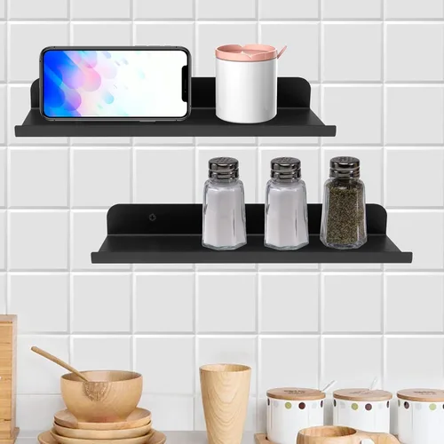 Miniatura 2 de Anxingo Estantes flotantes para montar en la pared, estantes pequeños de metal para montar en la pared, estantes flotantes de pared, estante
