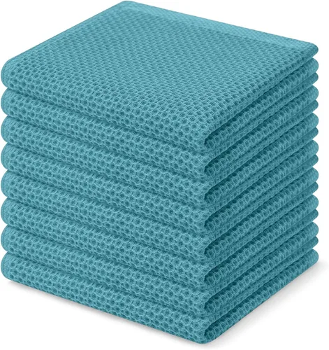 Miniatura 312 de Homaxy Paños de cocina de 100% algodón con tejido de gofre, ultra suaves, absorbentes, de secado rápido, 12 x 12 pulgadas, paquete de 6, amarillo