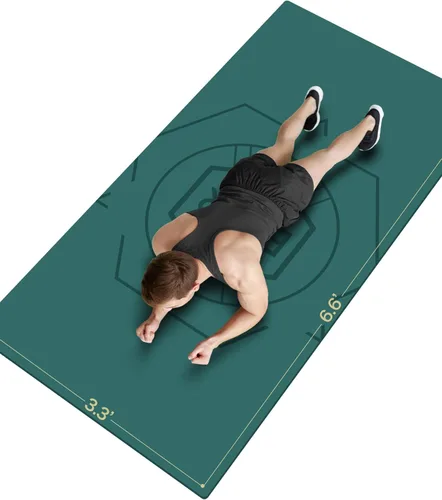 Miniatura 9 de Nuveti Alfombrilla de entrenamiento extra ancha, 1/2 pulgada de grosor, antideslizante y no tóxica, perfecta para yoga descalzo, pilates y meditación