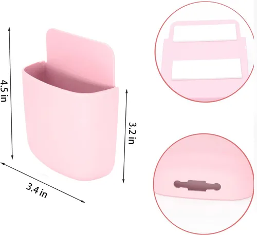 Miniatura 2 de Soporte para control remoto de pared, caja de almacenamiento adhesiva para montaje en pared, organizador de teléfono de pared, soporte