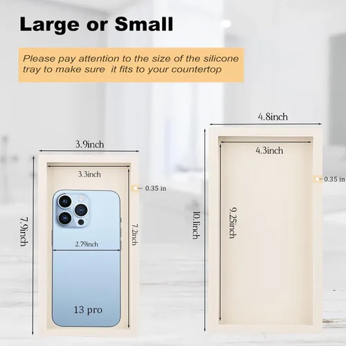 Miniatura 6 de Bandeja de baño, pequeña bandeja de tocador de silicona, jabonera, soporte para esponja, organizador de fregadero de cocina, accesorios de baño