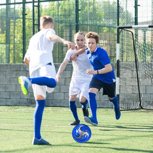 Miniatura 7 de Seenelling Balón de fútbol a granel con operación de bomba, tamaño 5 para deportes exteriores, bola cosida a máquina, suministros de donación