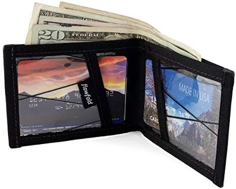 Miniatura 3 de Flowfold RFID Blocking Vanguard Billetera Bifold Durable Slim Wallet Frontal bolsillo cartera cartera bifold hecha en Estados Unidos Cartera hecha