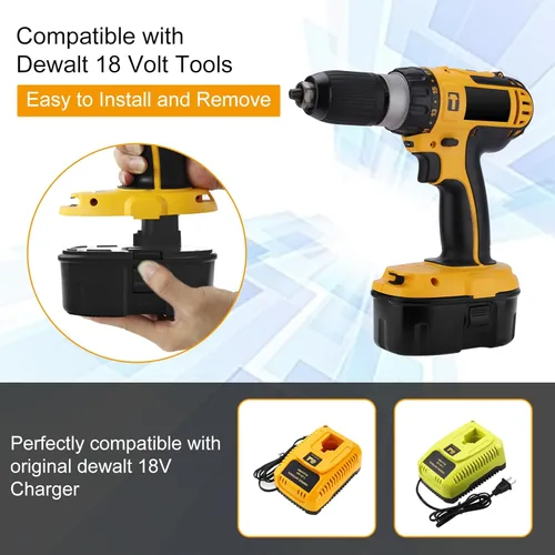 Miniatura 2 de Paquete de 2 baterías de repuesto de 18 V 3.6 Ah DC9098 DC9099 para Dewalt batería de 18 V DC9096 DC9098 DC9099 DW9095 DW9096 DW9098 DE9038