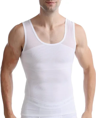 Miniatura 8 de ISUP Mens Slimming Body Shaper Shirt Chest Compression Tank Top Tummy Control Undershirt Shaperwear