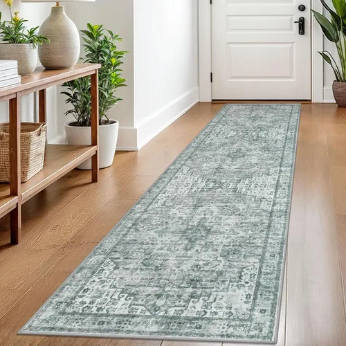 Miniatura 126 de SIILOOM Alfombra lavable de 2 x 3 pies, alfombra suave color taupe ceniza para entrada, tapete antideslizante para puerta de interior, tapete