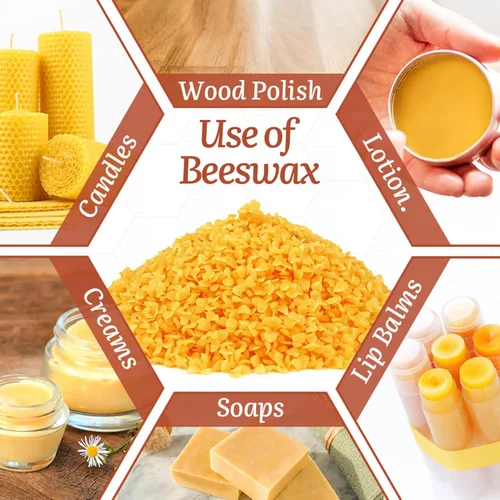 Miniatura 4 de MicCai Gránulos de cera de abejas amarilla natural 5 LB, cera de abejas orgánica, cera de abejas para hacer velas, cuidado corporal, cuidado