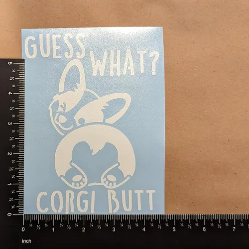 Miniatura 6 de Paquete de 4 calcomanías de Corgi: Guess What Corgi Butt, corazón de Corgi galés de Pembroke, latido del corazón de Corgi, calcomanías faciales