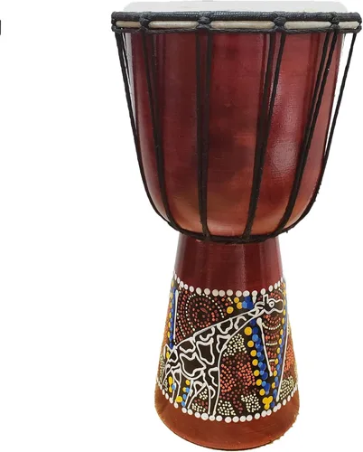 Miniatura 15 de Djembe decorativo de novedad de 6" de alto x 4" de ancho en la parte superior (Abstracto, 15.2 cm)