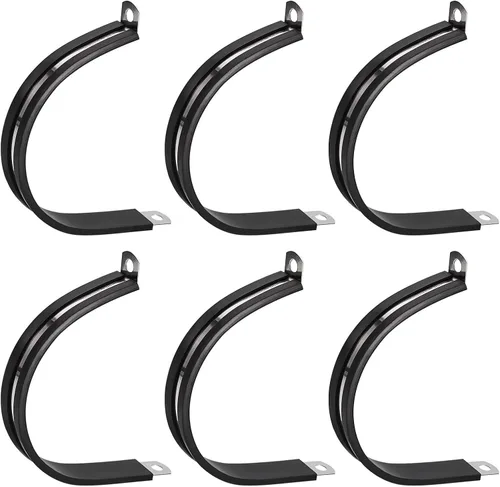Miniatura 48 de uxcell Abrazadera de cable de 1/2 pulgada (0.472 in) de acero inoxidable 304 Abrazadera aislada acolchada de goma de acero inoxidable en forma de R