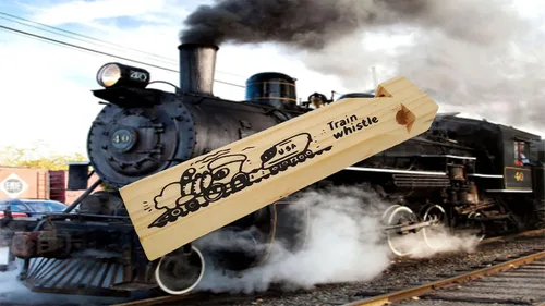 Miniatura 2 de Silbatos de tren de madera, por Dondor (paquete de 12)
