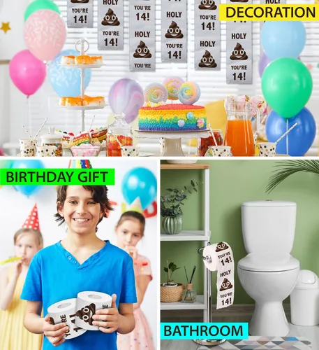 Miniatura 5 de Printed TP Holy You're 14 Birthday - Papel higiénico para regalo de cumpleaños 14, divertido regalo de cumpleaños, broma de papel higiénico, novedad