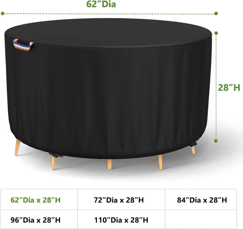 Miniatura 3 de STARTWO Fundas redondas para muebles de patio, fundas impermeables para muebles de exterior, resistentes a los rayos UV
