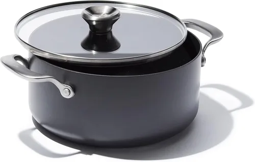Miniatura 9 de OXO Olla profesional de 3 cuartos de galón con tapa, utensilios de cocina antiadherentes de cerámica anodizada dura, sin PFAS, acero inoxidable