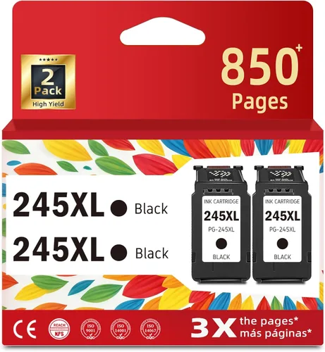 Cartuchos tinta negra 245XL, repuesto aptos Canon 245 PG-245XL, compatibles impresoras Pixma MG2522, MX490, MX492, TR4520, TR4500, TS3122, TS3322,