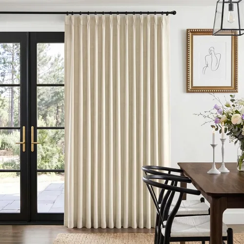 Miniatura 26 de 100% Blackout Shield Cortinas opacas con textura y aspecto de lino de 72 pulgadas de largo, juego de 2 paneles de cortinas opacas de lino sintético