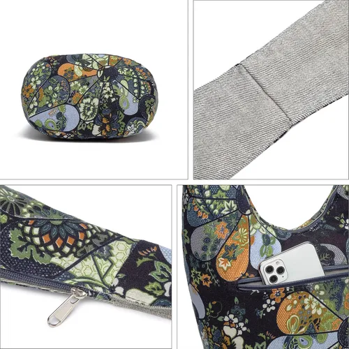 Miniatura 177 de Bolsa de hombro para mujer, de lona en estilo hippie/bohemio para llevar cruzada al hombro, disponible en diferentes colores y estampados