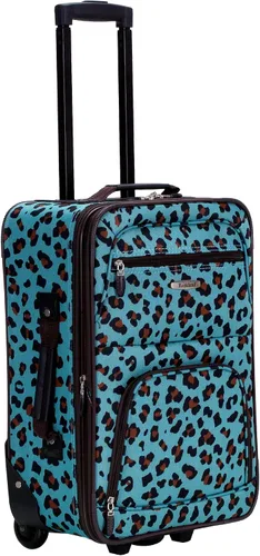 Miniatura 8 de Rockland Jungle Softside Juego de maletas verticales, Azul Leopard), F125