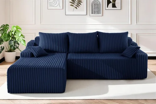 Miniatura 26 de HABUTWAY Sofá modular modular de 101 pulgadas con asiento profundo, moderno sofá convertible en forma de L, sofá tapizado con diván para sala