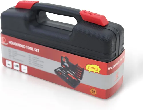 Miniatura 4 de Kit de Herramientas para el Hogar de 39 Piezas - Conjunto Integral y Esencial de Herramientas de Reparación para Dormitorio, Uso Doméstico, Rojo