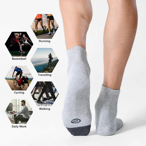 Miniatura 6 de CS CELERSPORT Paquete de 6 calcetines tobilleros para hombre con cojín para correr