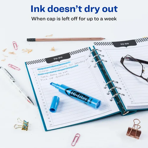 Miniatura 4 de Marcadores fluorescentes para escritorio HI-LITER, Azul claro