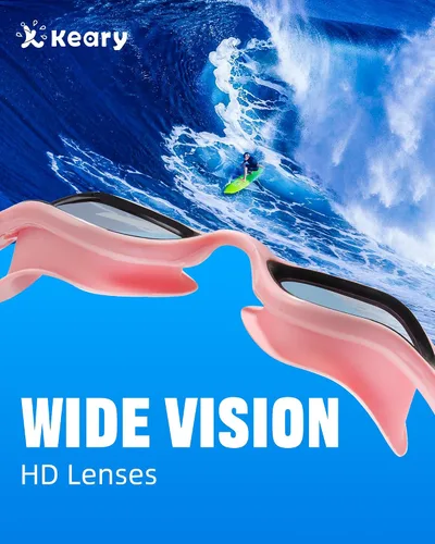 Miniatura 4 de Keary Gafas de natación para adultos para hombres y mujeres, gafas de natación para jóvenes, protección UV, antivaho, gafas de agua para piscina