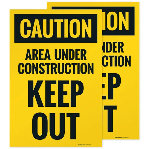 Miniatura 8 de OSHA Caution Area Under Construction Keep Out Sidewalk Sign Kit, 10x16 Inches, Replacement Panels (2 Pack) Thick HDPS Plastic, Made in USA by Sigo