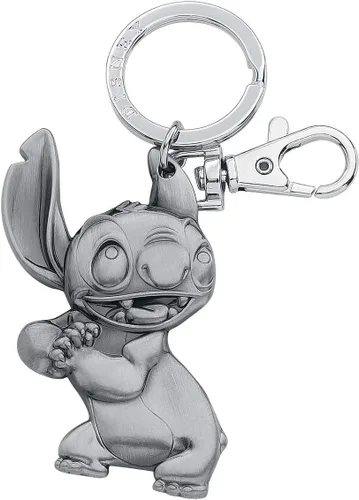 Miniatura 3 de Disney Llavero Stitch de peltre plateado, 3 pulgadas