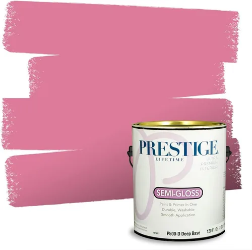 Miniatura 47 de Prestige Paints E100-T-SW6591 Pintura exterior e imprimación en uno, 1 galón, plano, combinación comparable de Sherwin Williams Amaryllis, 1 galón