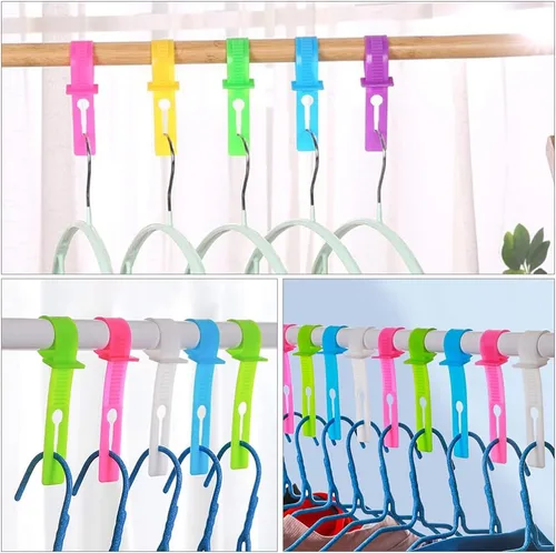 Miniatura 9 de Cabilock 40 ganchos resistentes al viento para colgar arañazos, tendedero de ropa con hebilla fija, cuerda para colgar tendedero, resistente al