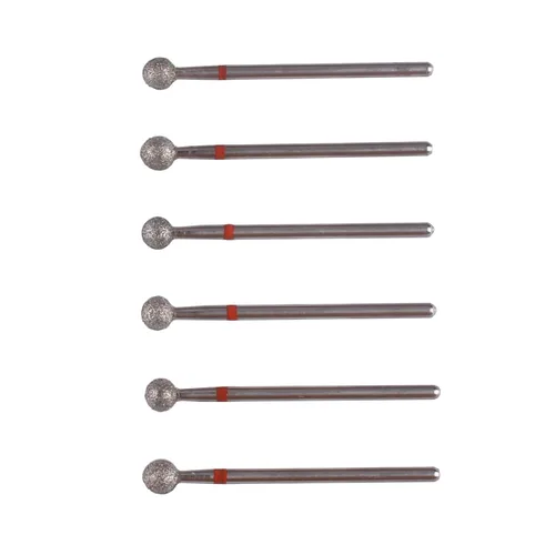Miniatura 3 de Juego de 6 brocas de bola de diamante profesional, juego de brocas para cutícula para manicura rusa, broca de vástago de 3/32 (φ5.0.000 in)