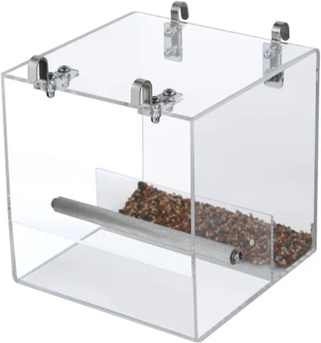 Comedero automático para pájaros sin ensuciar, jaula para mascotas, contenedor de comida para semillas para periquito, canario, cacatúa, loro,