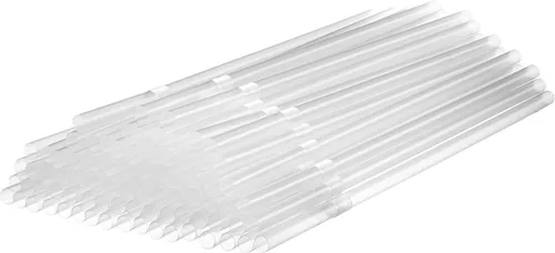 Miniatura 4 de Paquete de 500 popotes desechables de plástico flexible transparente de 8 pulgadas de alto