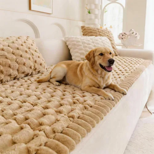 Funda de Sofá para Perros Lavable Protector de Sofá para Perros Amigable para Mascotas para Muebles Boho Pets Alfombra para Sofás y Sillones Caqui
