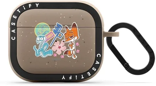 Miniatura 6 de CASETiFY AirPods Pro (1ª/2ª Gen) Estuche Bounce con Anillo [Colaboración Frozen] - Copo de Nieve de Anna - Taupe Mate