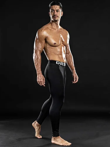 Miniatura 4 de DRSKIN Paquete de 5, 4, 3 o 1 pantalón de compresión para hombre, leggings deportivos, capa base, correr, atletismo, entrenamiento, activo