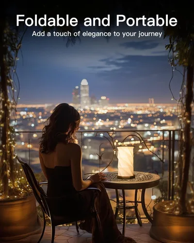 Miniatura 7 de JTT Lámpara de mesa recargable portátil pequeña Lámpara de escritorio inalámbrica LED Luces de noche regulables sin escalones Lámpara de papel