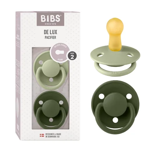 Miniatura 22 de BIBS De Lux - Paquete de 2 chupetes para bebé, fabricados en Dinamarca, chupete simulado sin BPA, pezón redondo. látex de goma natural, talla 1