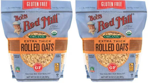 Bob's Red Mill Avena enrollada gruesa orgánica sin gluten, 32 onzas (paquete de 2)