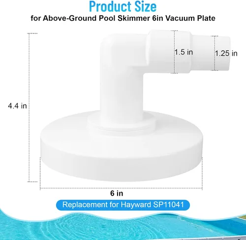 Miniatura 2 de GDW Placa de aspiradora para piscina compatible con Hayward 6 pulgadas Skimmer de piscina SP1090, SP1091, SP1092 – Skim Vac 1 1/4 pulgadas y 1 1/2